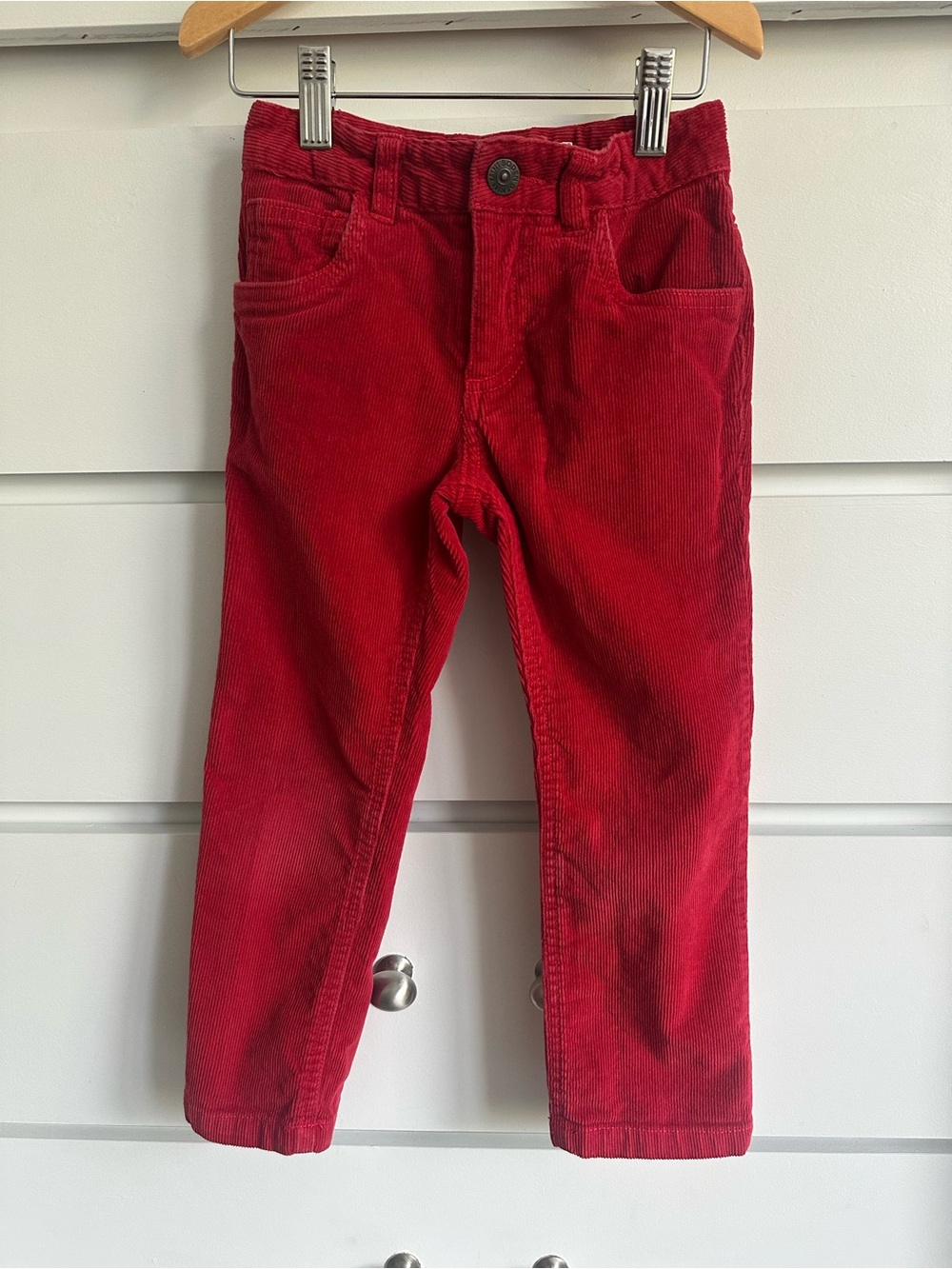 Mini Boden 🌈 Classic Slim Cord Pants in Red Size 2-3Y